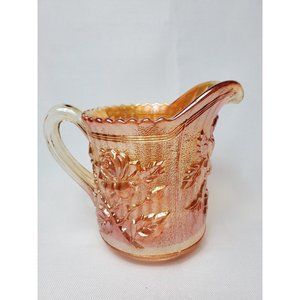 Vintage Imperial Carnival Glass Marigold Luster Rose, Pitcher